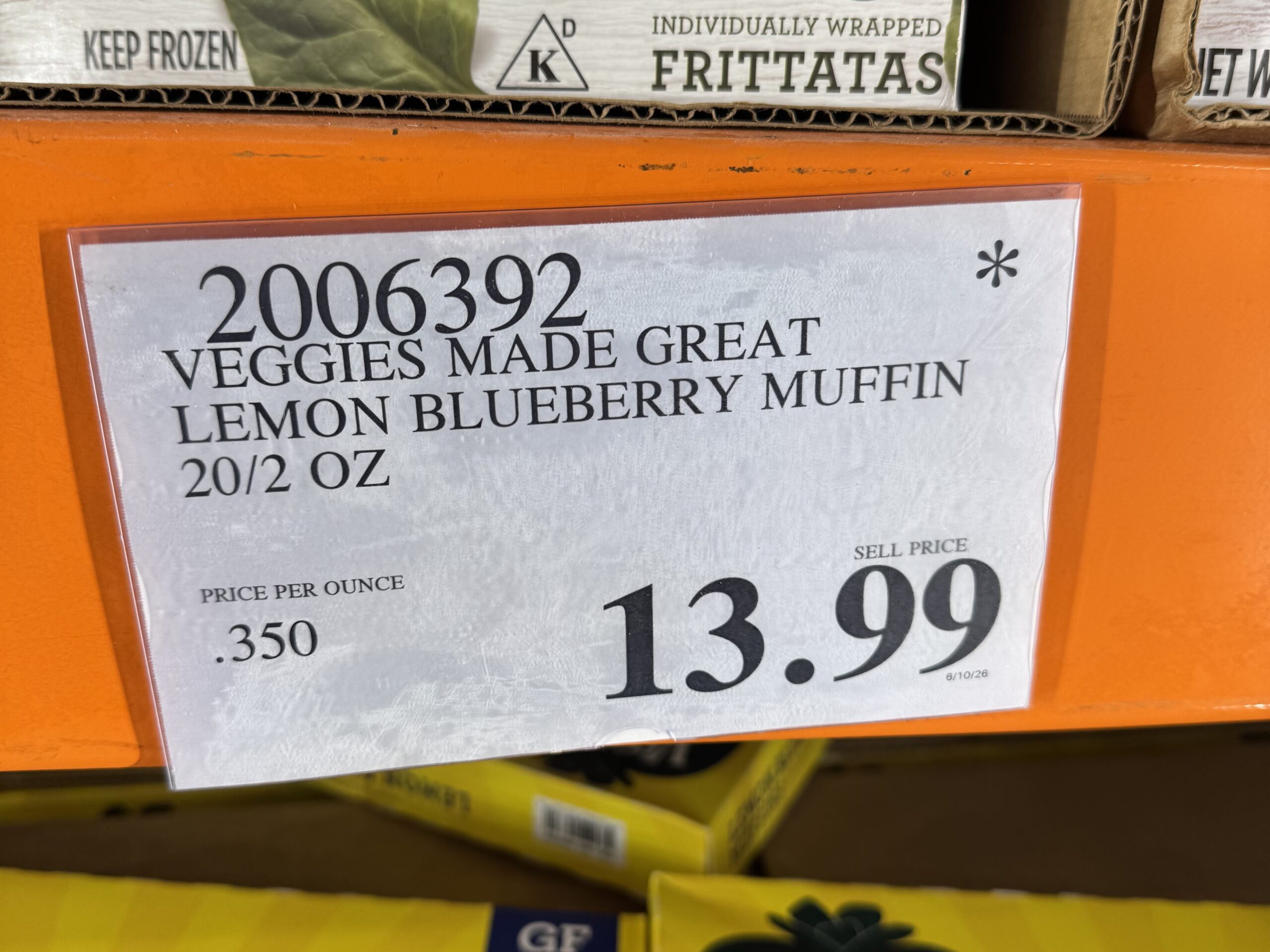 Veggies Made Great Lemon Blueberry Muffins - price tag