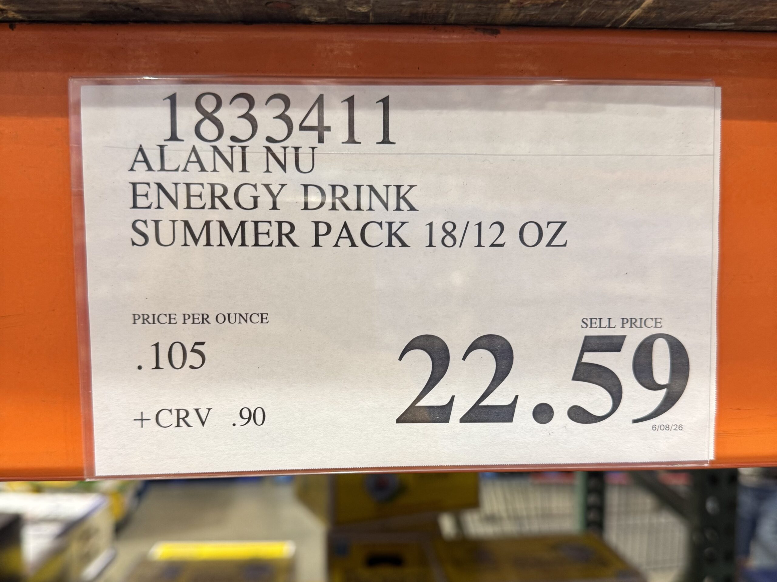 Alani Nu Energy Drink Variety Pack - price tag