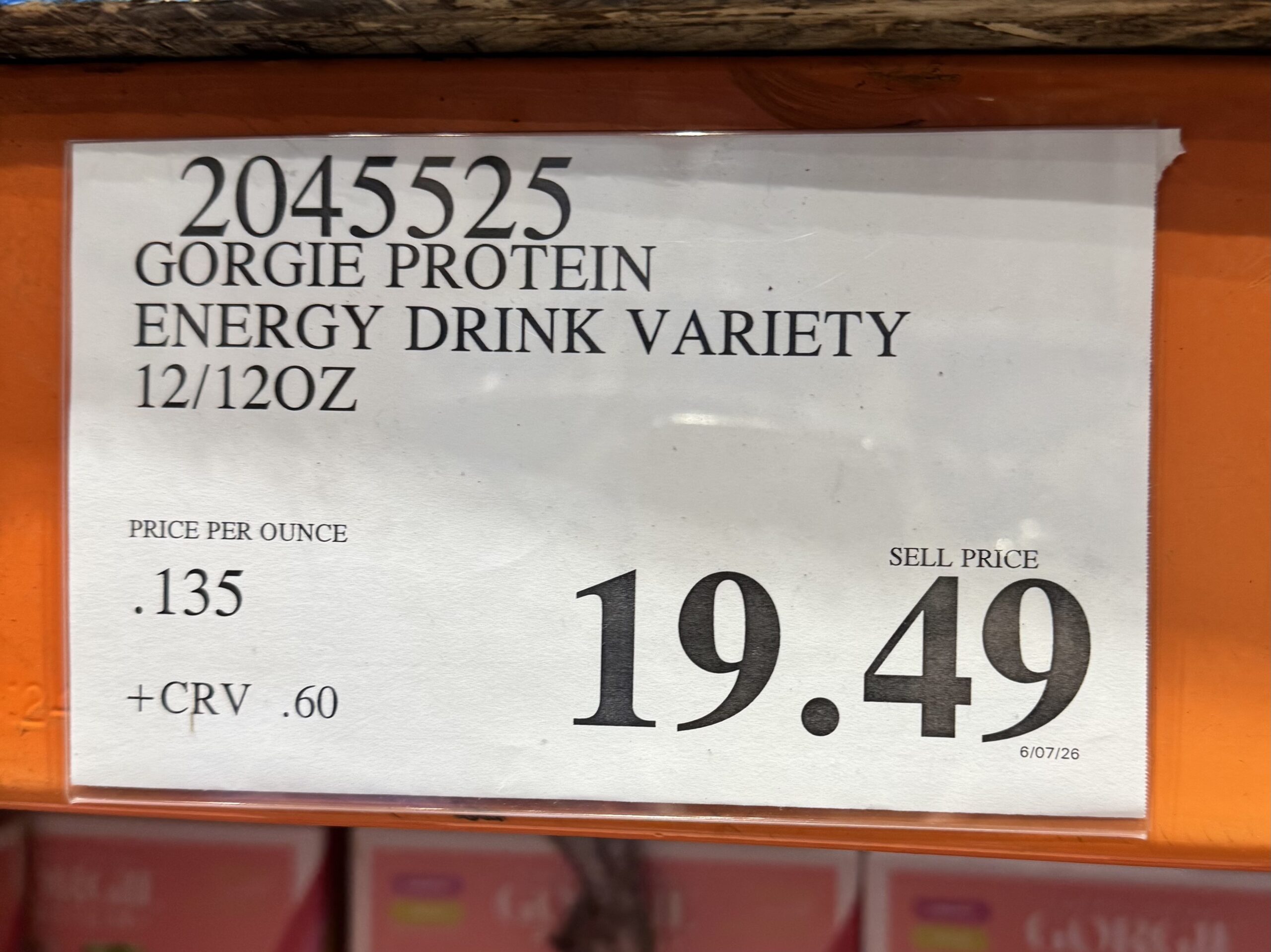 Gorgie Protein Energy Drink Variety - price tag