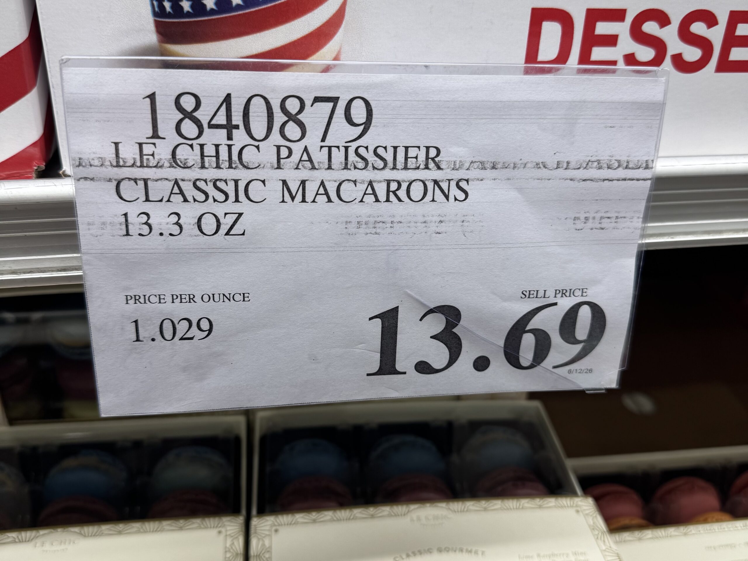 Le Chic Patissier Classic Gourmet Macarons - price tag