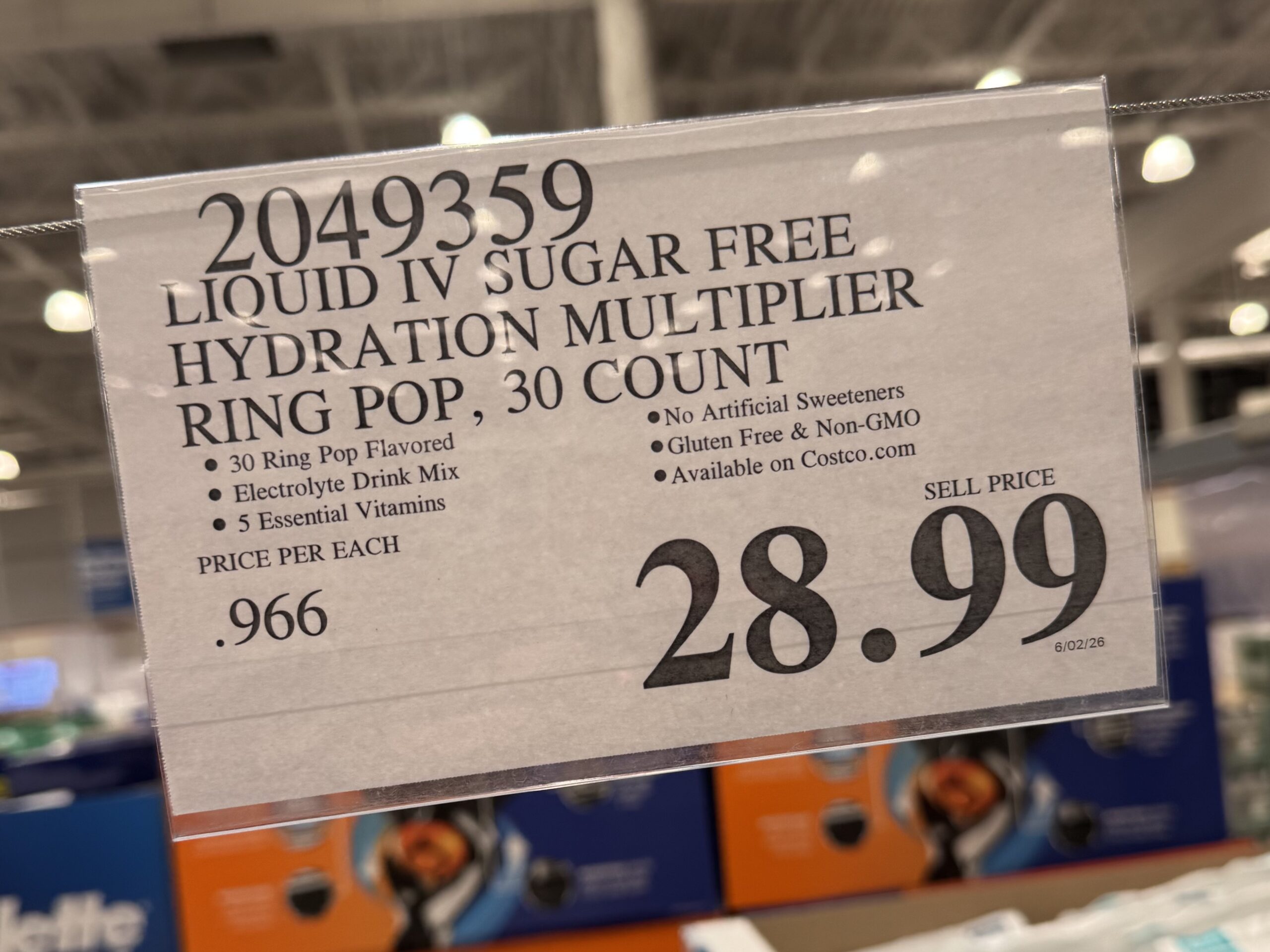 Liquid I.V. Hydration Multiplier Sugar-Free Ring Pop Cherry - price tag