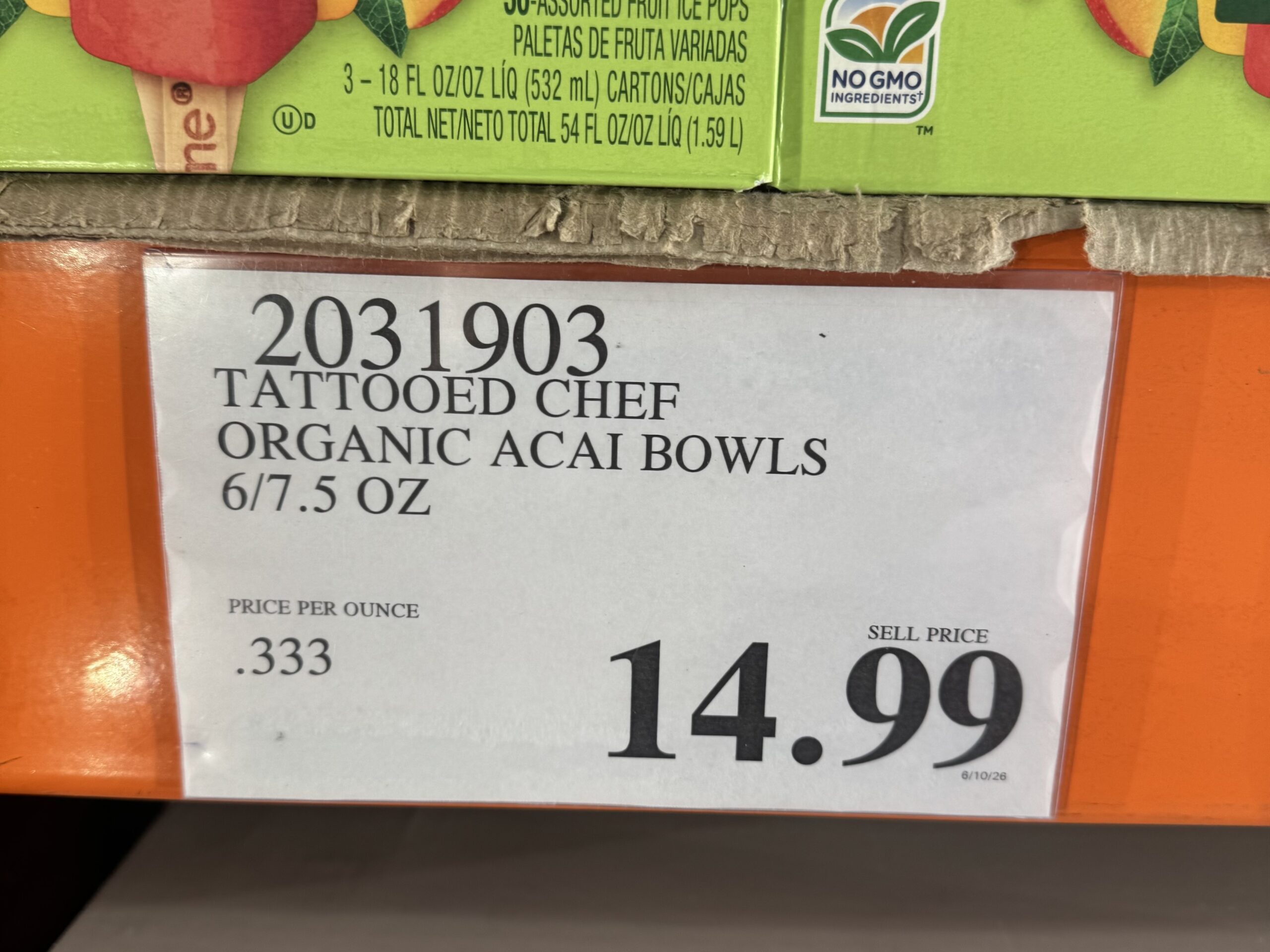 Tattooed Chef Organic Açai Bowls - price tag