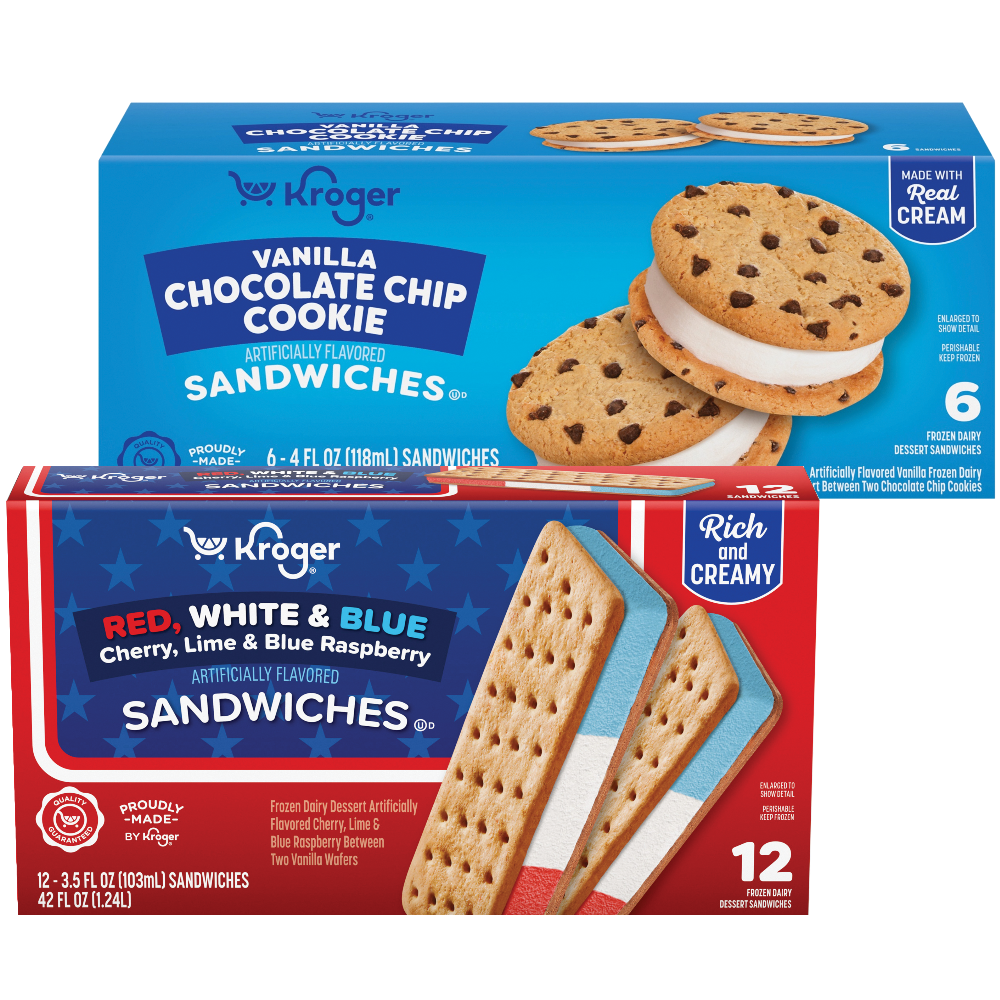 Kroger Frozen Dairy Dessert Sandwiches