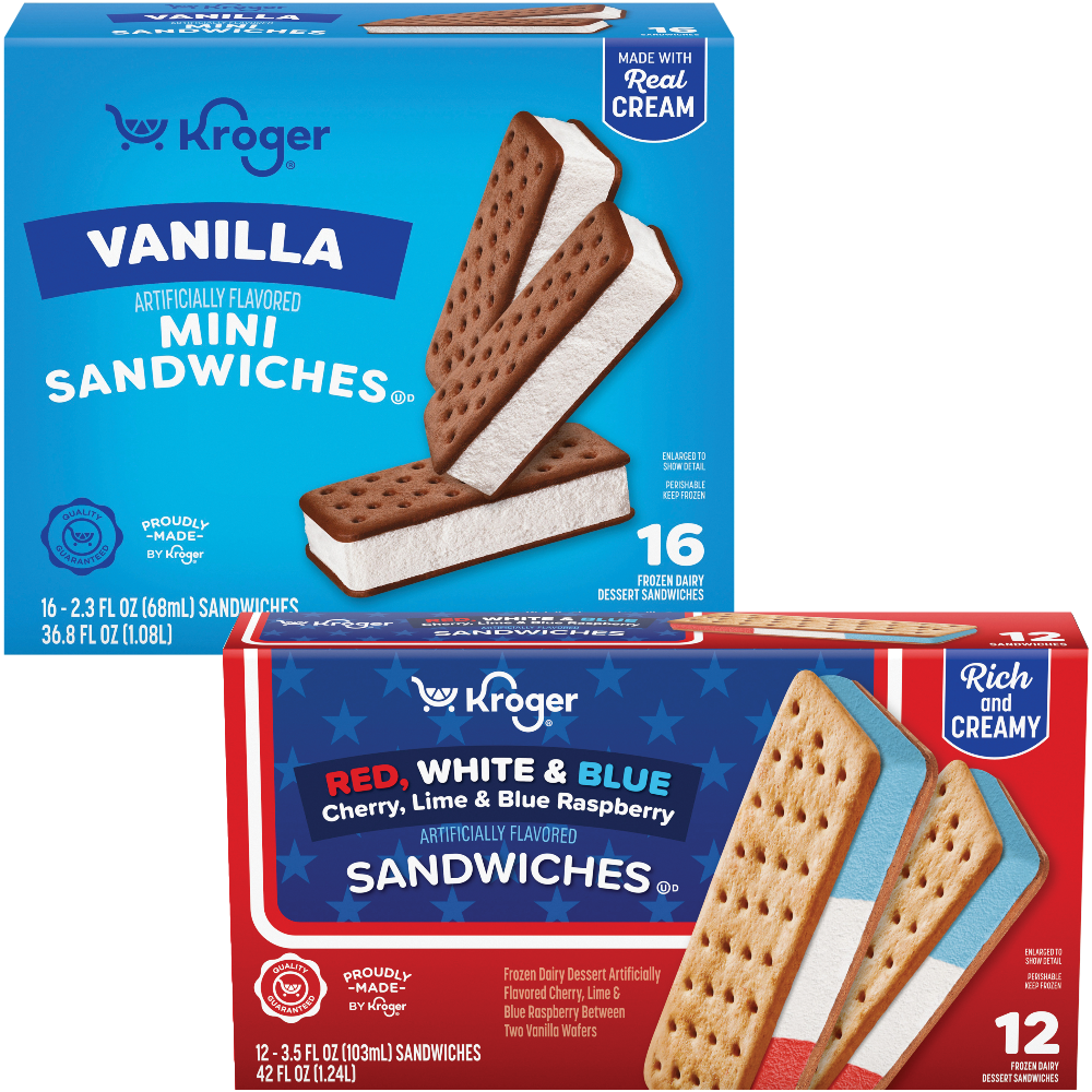 Kroger Frozen Dairy Dessert Sandwiches