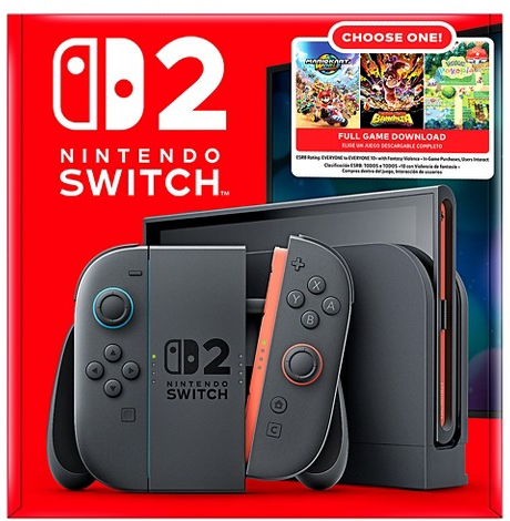 Nintendo Switch 2 console bundle with one full game download included