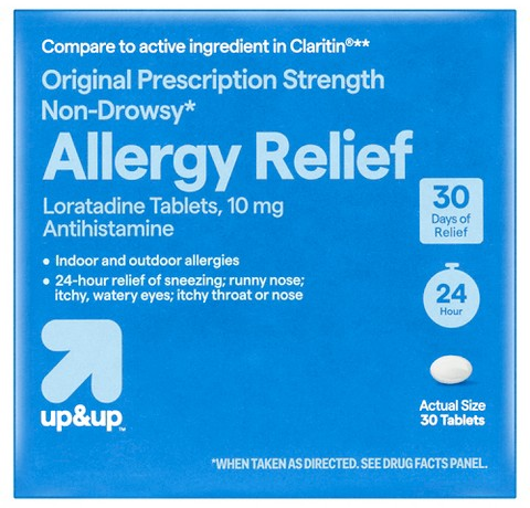 up&up 30-ct. loratadine allergy-relief tablets