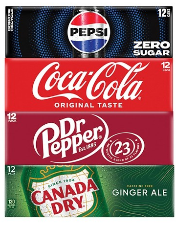 Select Coke, Pepsi, Dr Pepper, Canada Dry & more 12-pk. soda