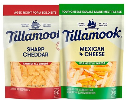 Select Tillamook shredded & sliced cheese