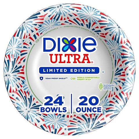 Dixie Ultra Americana 24-ct. 20-oz. disposable paper bowls
