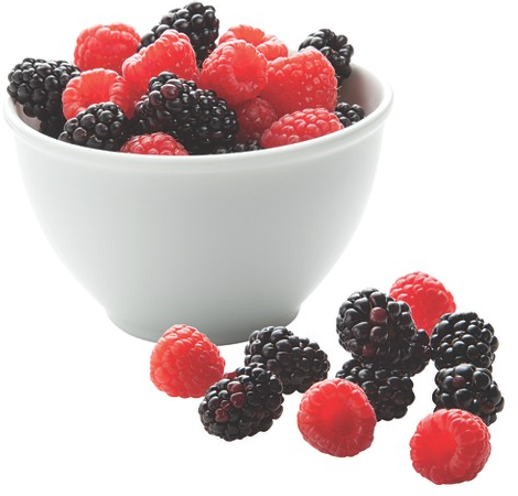 Select fresh raspberries & blackberries