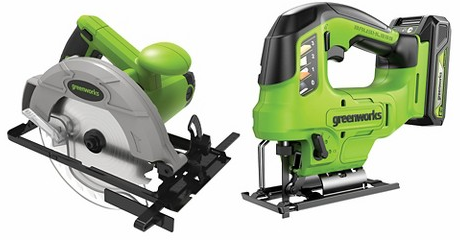 Greenworks corded circular saw & POWERALL 24V cordless brushless battery & charger