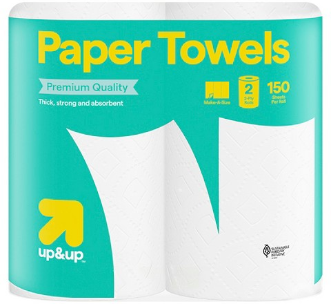 up&up 2-pk. make-a-size paper towels