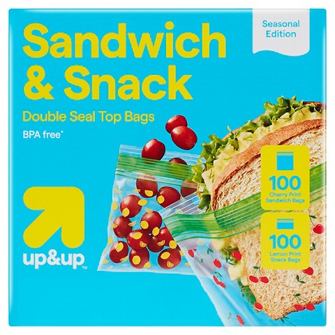 up&up 200-ct. sandwich & snack variety pack food storage bags