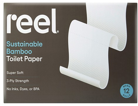 Reel 12-ct. mega-roll sustainable bamboo toilet paper