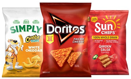 Select SunChips, Simply, Doritos & Kettle snacks