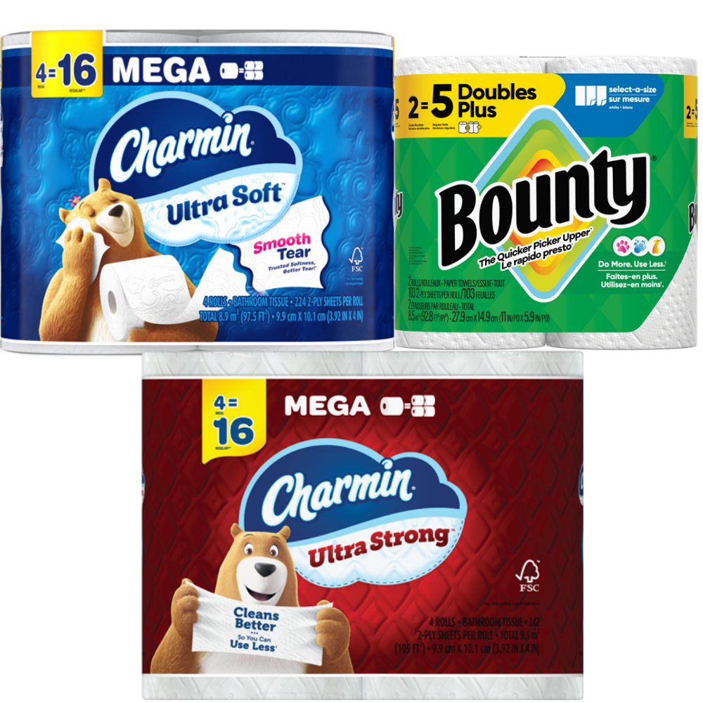 Bounty, Charmin or Puffs Paper Products