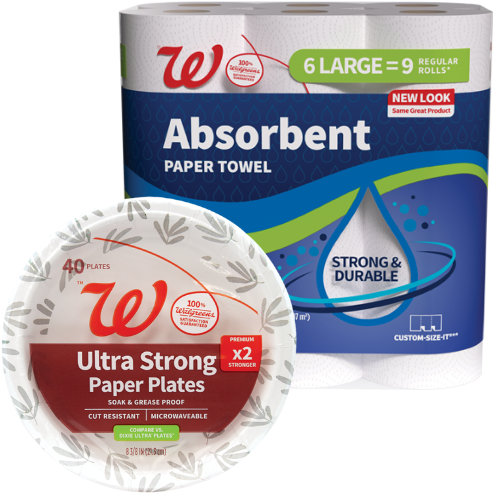 Complete Home™ or Walgreens Disposable Tableware or Paper Towels