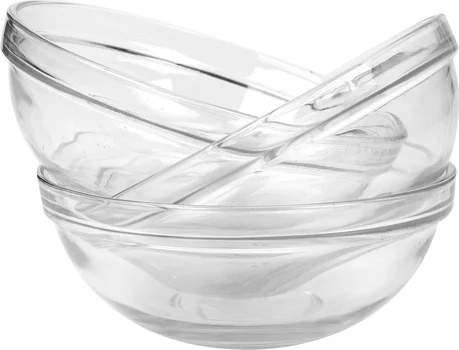 Clear Glass Prep Bowls, 3-ct. Packs