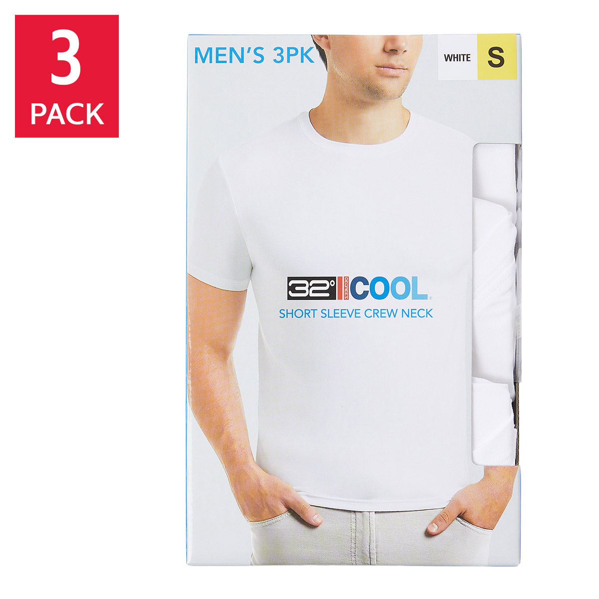 1. 32 Degrees Men's Cool Tee, 3-pack — about $13.99