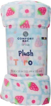 Comfort Bay Kids Plush Throw Blanket, 40 in x 50 in, Assorted