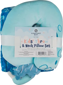 Comfort Bay Kids Throw & Neck pillow Set, 2 ct, Assorted