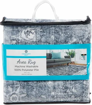 Comfort Bay Machine Washable Area Rug, 5 ft x 7 ft, Assorted
