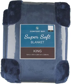 Comfort Bay Super Soft Blanket, King Size, Assorted