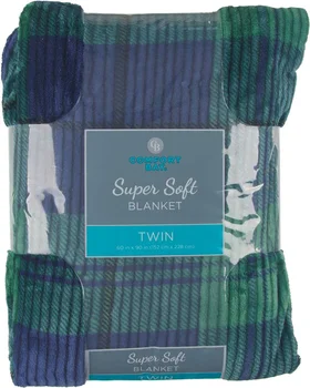 Comfort Bay Super Soft Blanket, Twin Size, 60 in x 90 in, Assorted