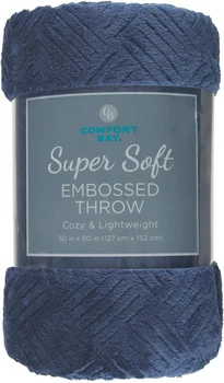 Comfort Bay Super Soft Embossed Throw Blanket, 50 in x 60 in, Assorted