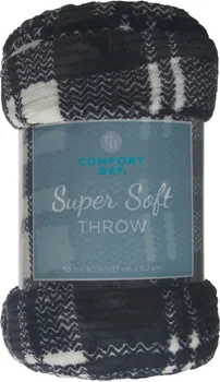 Comfort Bay Super Soft Throw Blanket, 50 in x 60 in, Assorted