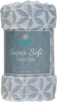 Comfort Bay Super Soft Throw Blanket, 50 in x 60 in, Assorted