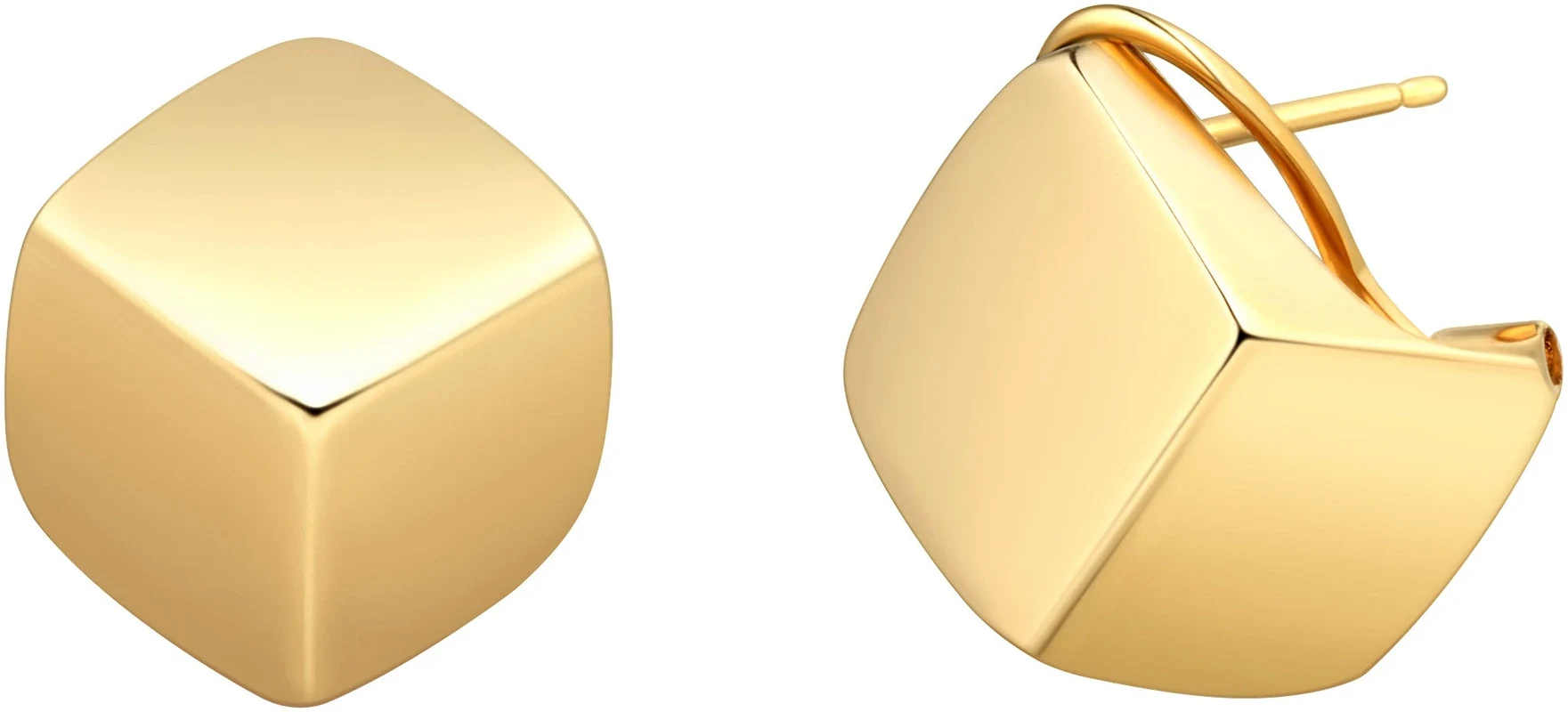 14kt Yellow Gold Cube Earrings