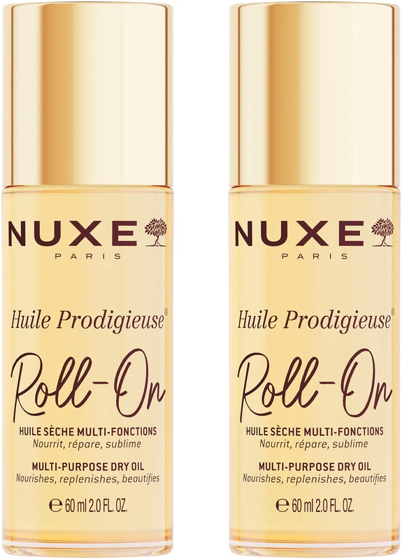 NUXE Huile Prodigieuse Roll-On Dry Oil, 2 fl oz, 2-pack