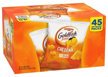 Goldfish Baked Snack Crackers, Cheddar, 1 oz, 45-count