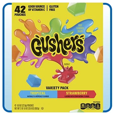 Gushers Fruit Flavored Snacks, Variety Pack, 42-Count