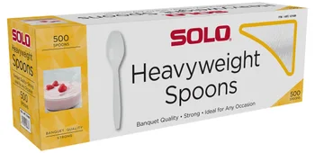Solo Heavyweight Plastic Spoon, White, 500-count