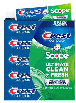 Crest Complete + Scope Advanced Active Foam Toothpaste, 8.2 oz, 5-pack