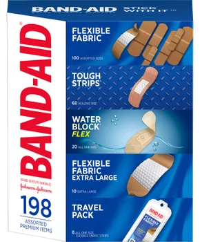 Band-Aid Adhesive Bandages, Assorted, 198-count