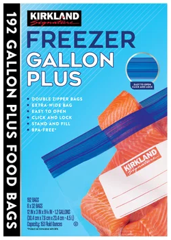 Kirkland Signature Gallon Plus Freezer Bags, 192-count