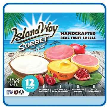 Island Way Sorbet Assortment, 12-Pack