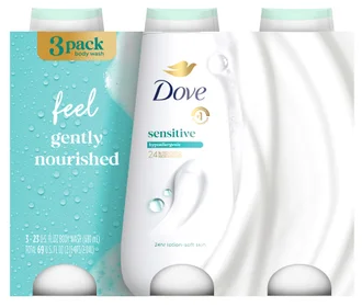 Dove Sensitive Body Wash, 23 fl oz, 3-pack