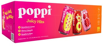 Poppi Soda, Juicy Hits Variety Pack, 12 fl oz, 18-count