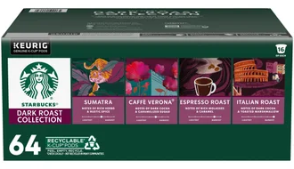 Starbucks Dark Roasts Variety Pack K-Cup Pod, 64-count