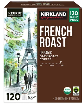 Kirkland Signature Coffee Organic French Roast K-Cup Pod, 120-count