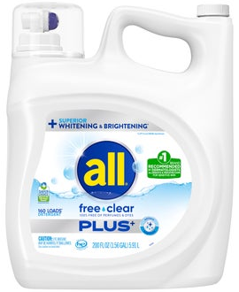 All Free & Clear Plus+ Liquid Laundry Detergent, 160 Loads, 200 fl oz
