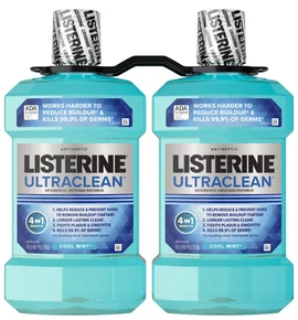 Listerine UltraClean Coolmint Mouthwash, 1.5 Liter, 2-count