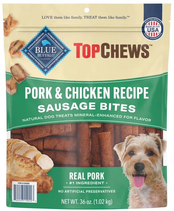 Top Chews Pork & Chicken Sausage Recipe Dog Treats