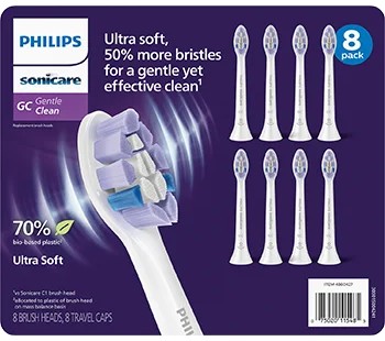Philips Sonicare Gentle Clean Plaque Removal + Gum Care Replacement Brush Heads