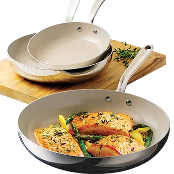 Tramontina Tri-Ply Clad Stainless Steel Ceramic Nonstick Fry Pan Set