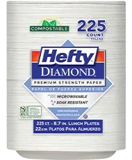 Hefty Diamond Compostable Lunch Plates